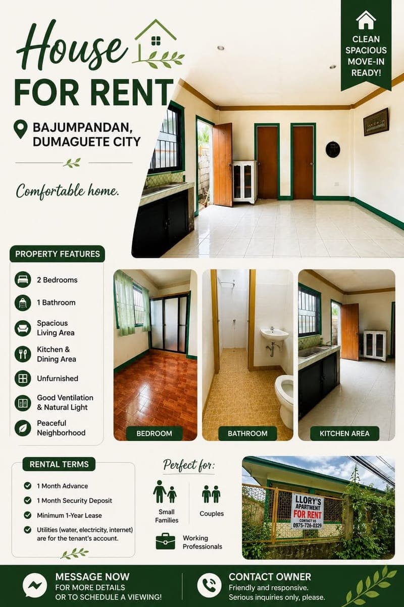 🏡 House for Rent – Bajumpandan, Dumaguete City - photo 1