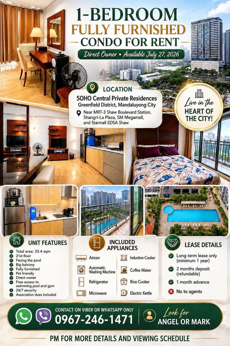 Available for Rent: 1-Bedroom Fully Furnished Condo Unit - photo 1
