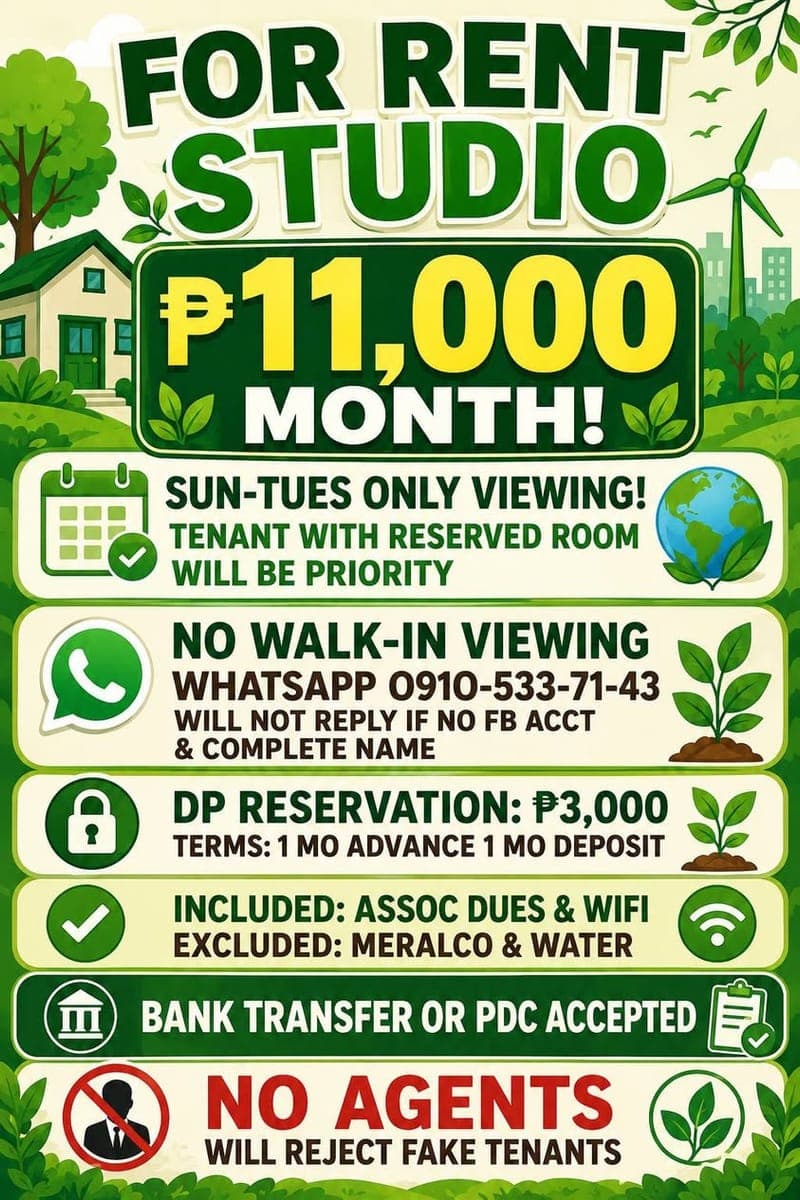 Reserve now! New studio for rent! 11K month pet friendly. SUN-TUES only for viewing - photo 1