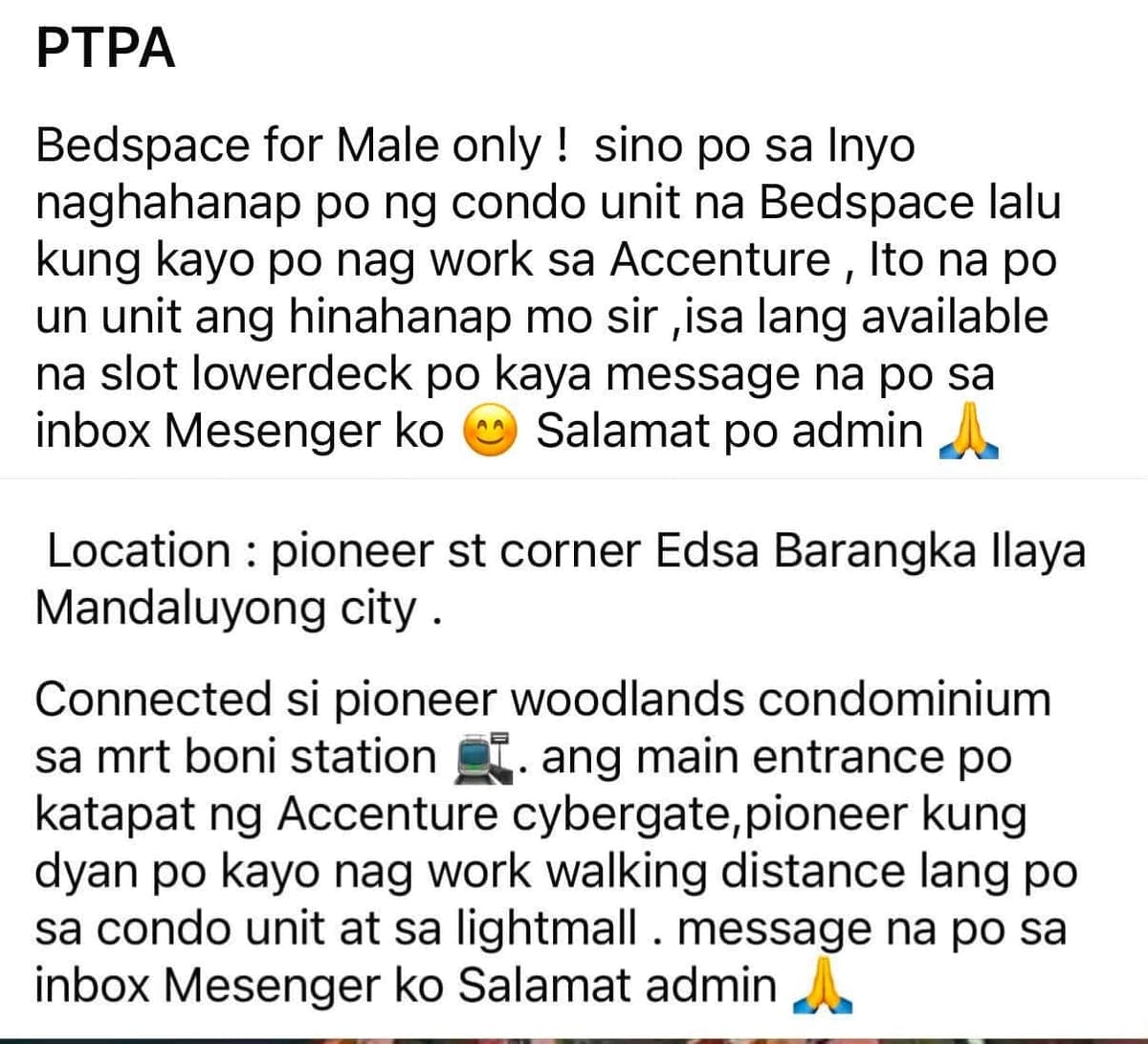 BEDSPACE FOR MALE ONLY ! - photo 2