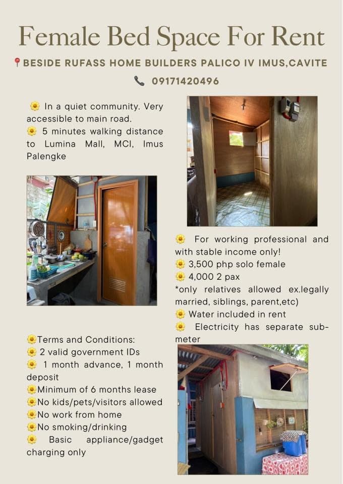🌼Female Bed Space/private room (Imus Aguinaldo Highway area) - photo 1