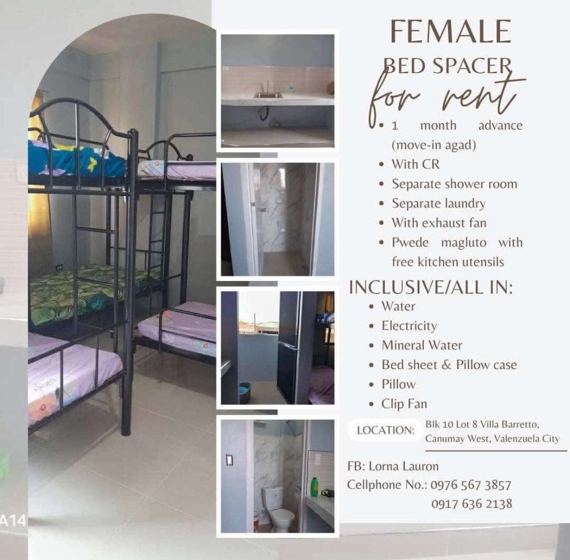 📌 Female Bed Spacer Available (2 Slots Available) - photo 1