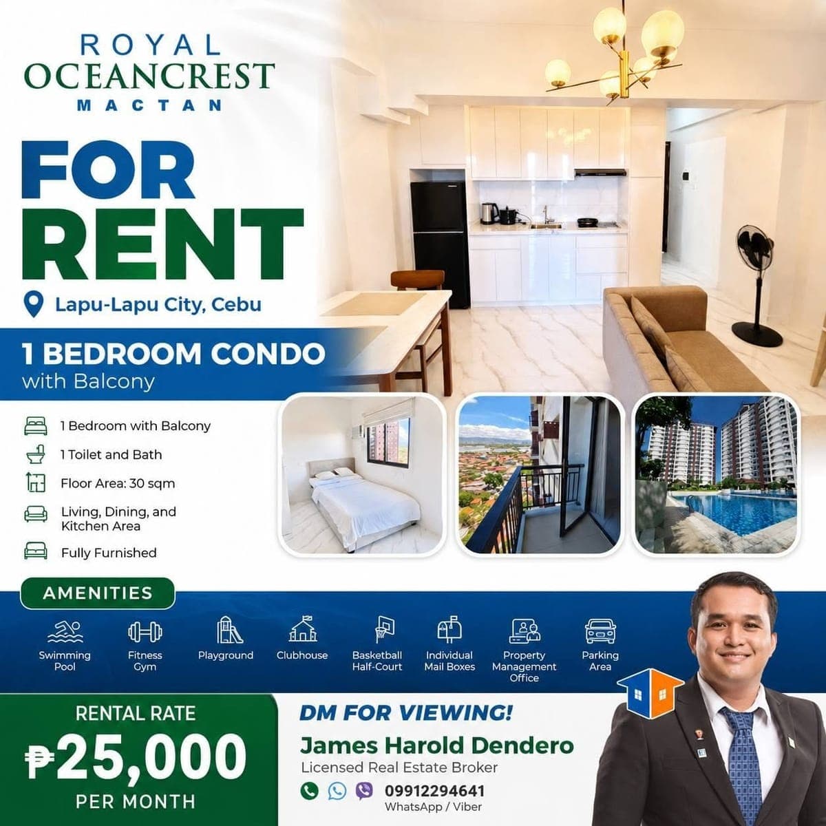 Furnished 1 Bedroom with Balcony for Rent in Lapu-Lapu City - ₱25,000/month - photo 1