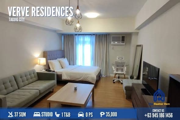 Studio unit For Lease in Verve Residences, BGC - photo 1