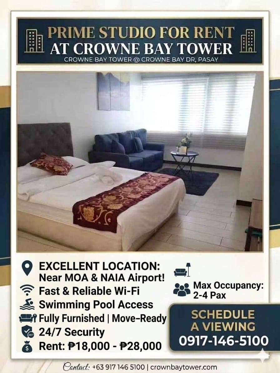 🏢 Studio for Rent – Crowne Bay Tower - photo 1