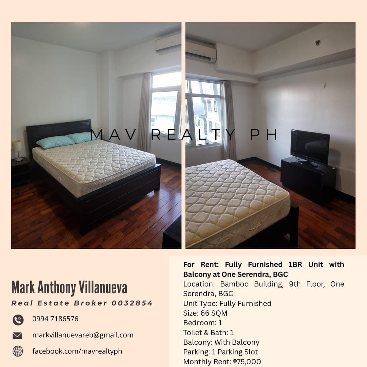 For Rent: Fully Furnished 1BR Unit with Balcony at One Serendra, BGC - photo 1