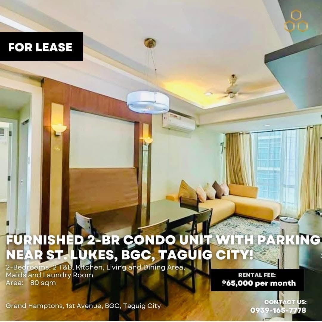 ⚠️⚠️FOR RENT: 80sqm 2BR with Parking at Grand Hamptons BGC ⚠️⚠️ - photo 1