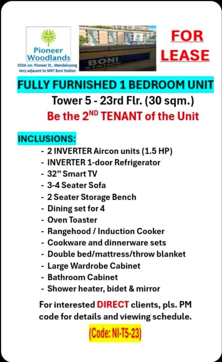 Fully furnished 1 bedroom unit for lease with  easy & fast  access to/from MRT Boni Station, SM Ligh... - photo 2