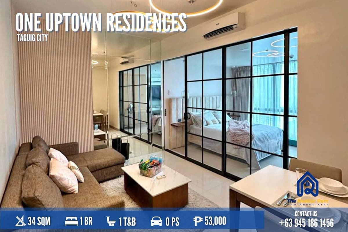 1 Bedroom for Rent in One Uptown Residences, BGC, Taguig City - photo 1