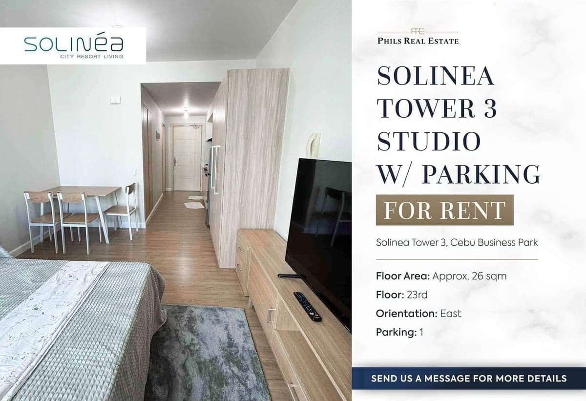 Solinea T3 Studio w/ parking for Rent: 30k/month - photo 1