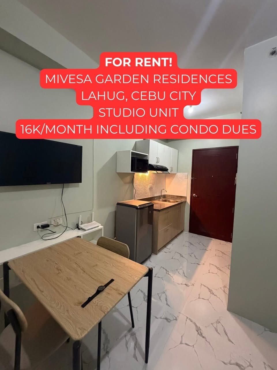 FOR RENT STUDIO Unit  in MIVESA 🚩(B5 10th Floor ) - photo 1