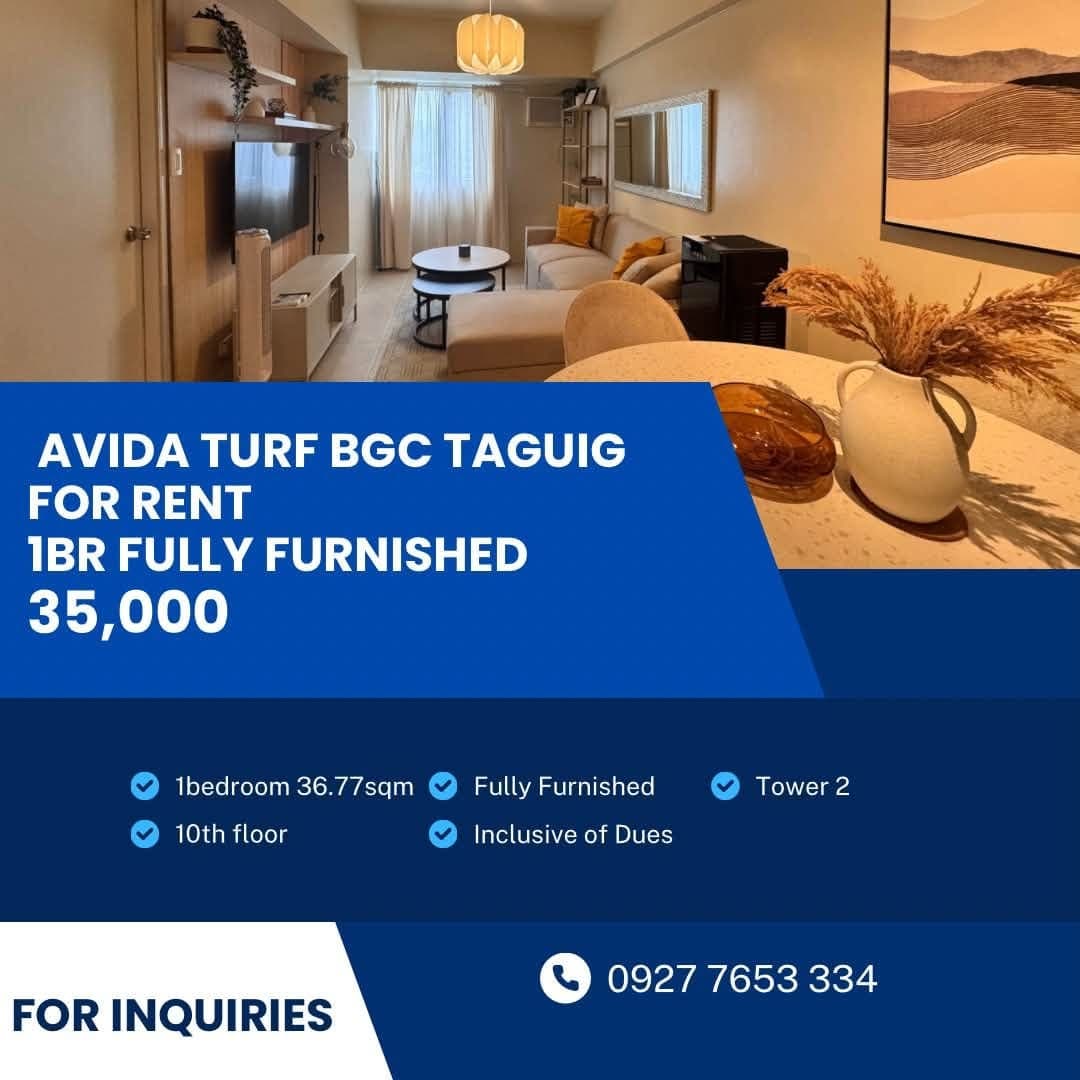 FOR LEASE | 1BR Fully Furnished Condo at Avida Towers Turf, BGC 🏙 - photo 1