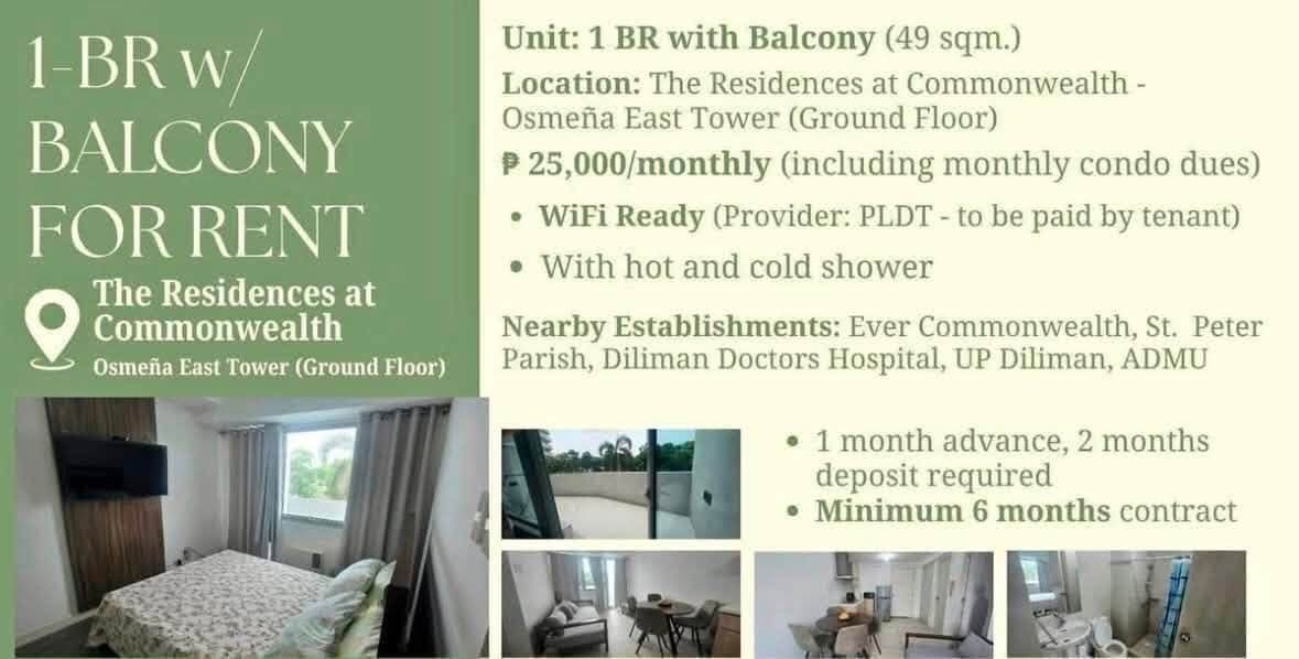 1 Bedroom with balcony (49.1sqm) CONDO FOR RENT - photo 1