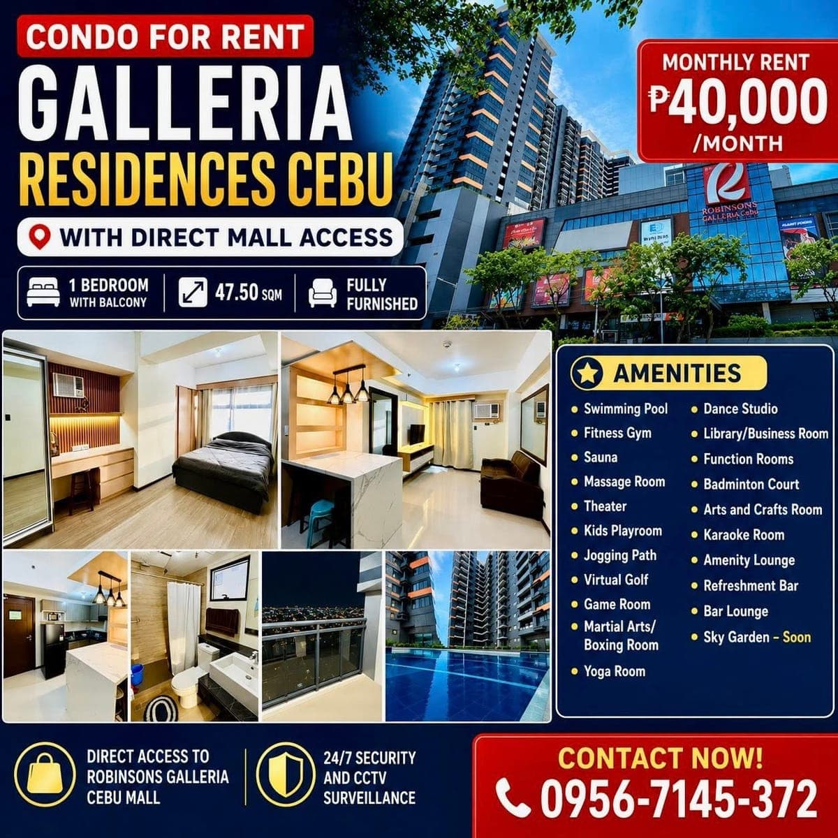 🏢✨ CONDO FOR RENT – GALLERIA RESIDENCES CEBU ✨🏢 - photo 2