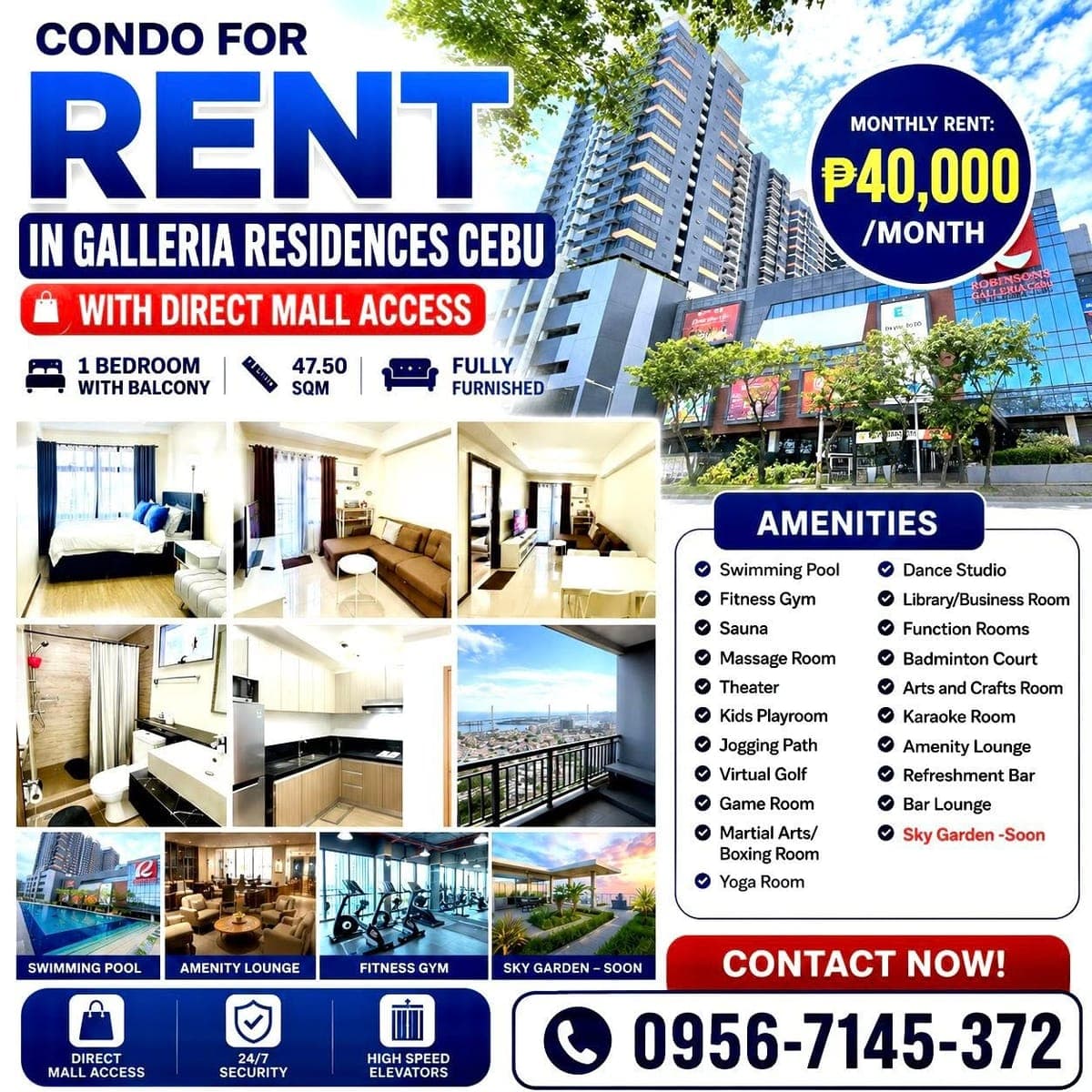 🏢✨ CONDO FOR RENT – GALLERIA RESIDENCES CEBU ✨🏢 - photo 3
