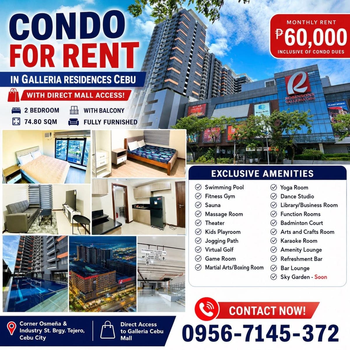 🏢✨ CONDO FOR RENT – GALLERIA RESIDENCES CEBU ✨🏢 - photo 1