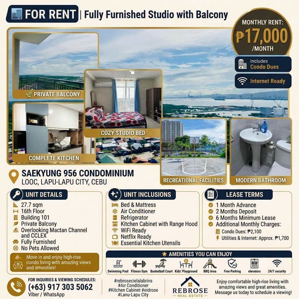 🏙️ FOR RENT | Fully Furnished Studio with Balcony - photo 1
