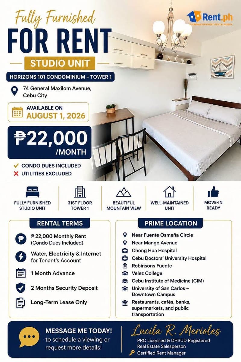 🏙️ FOR RENT | Fully Furnished Studio Unit - photo 1