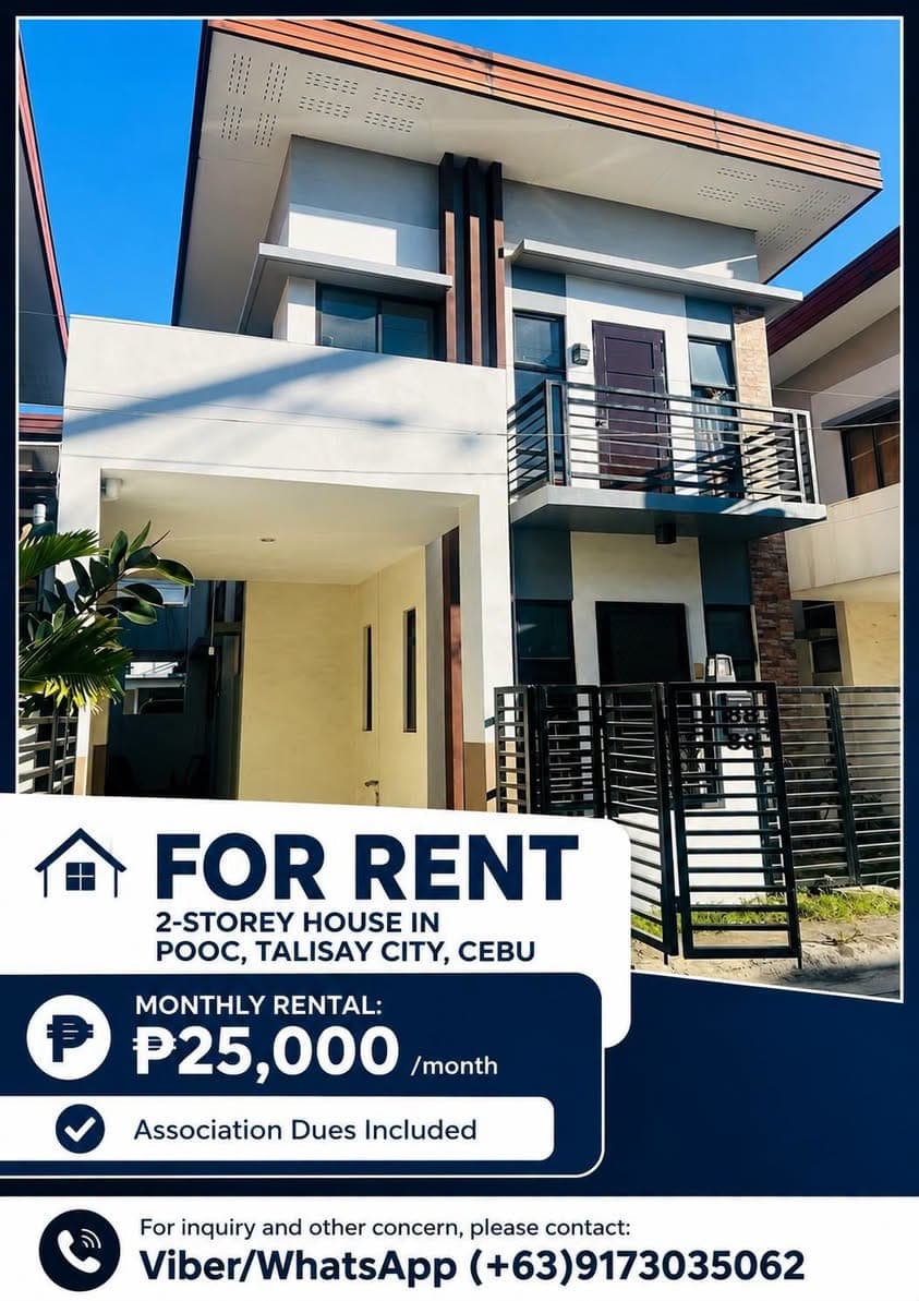🏡 FOR RENT | 2-STOREY HOUSE IN POOC, TALISAY CITY, CEBU - photo 1