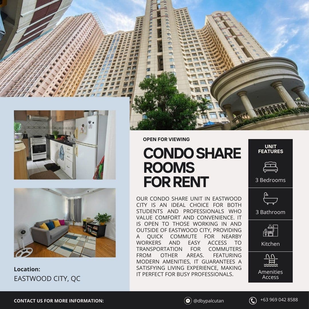 🏙️ CONDO UNIT ROOMS FOR RENT – EASTWOOD CITY, QC - photo 1