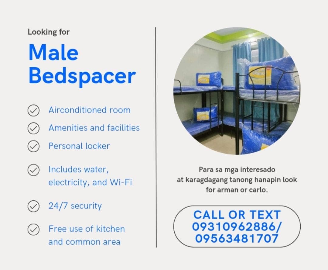 Male bedspace Cubao, sa interested pm lang po. #bedspacecubao #CondoShare #CubaoRent #MaleBedspace