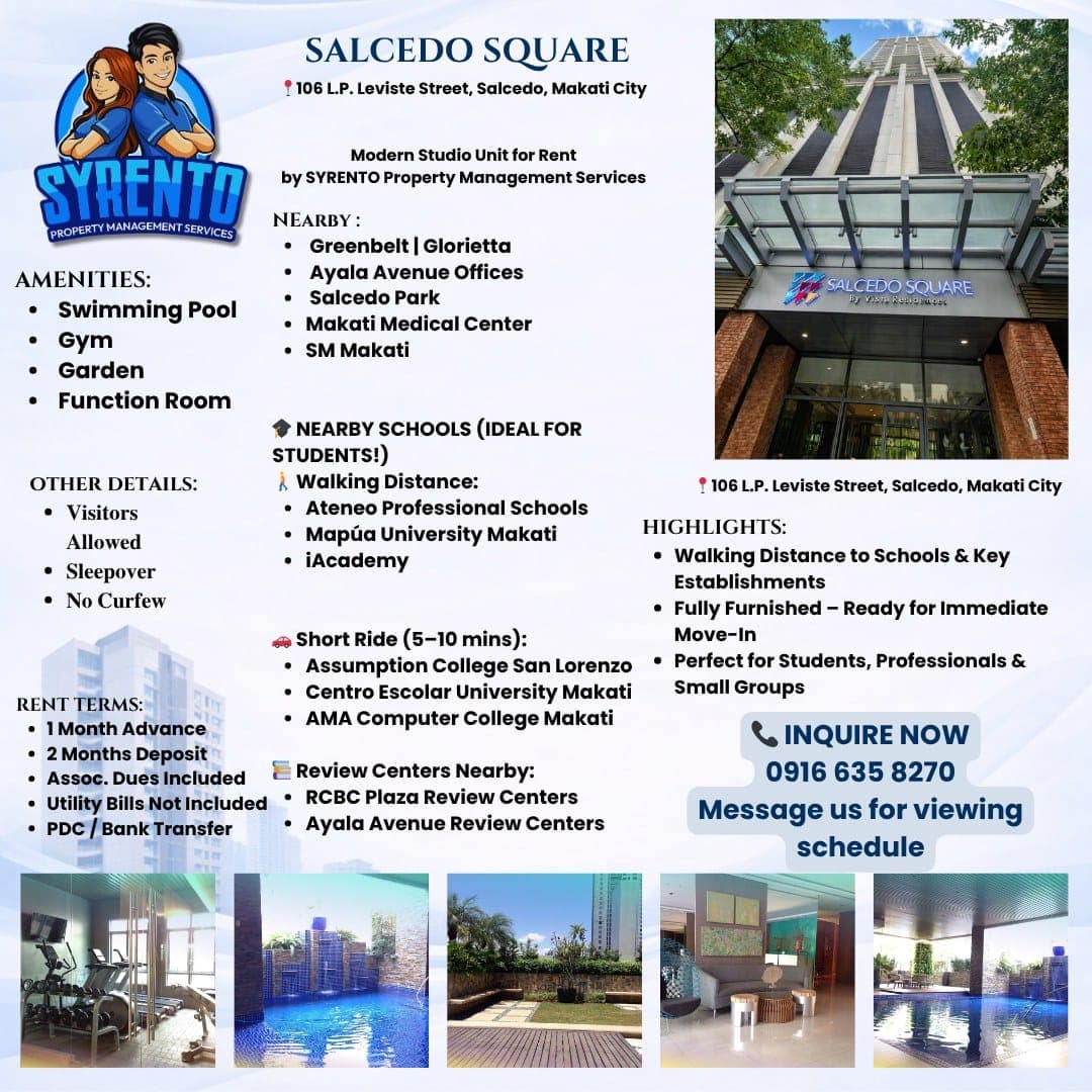 SALCEDO SQUARE – CONDO UNIT FOR RENT - photo 11