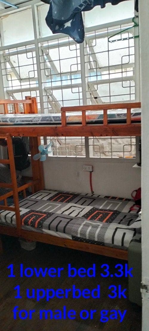 bedspace male 2 person sa room...per bed..lower bed ang vacant.included water electric..3.2k.. - photo 6