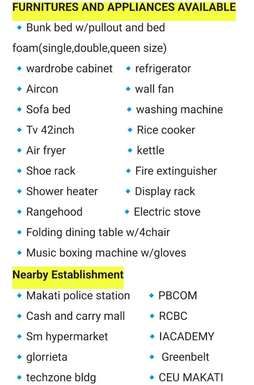 CONDO UNIT FOR RENT! 20K MONTHLY 1+1 FULLY FURNISHED @makati - photo 8