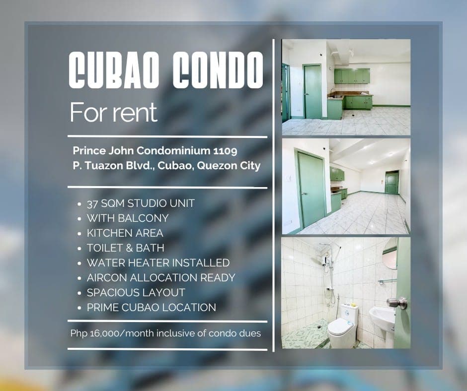 CONDO FOR RENT — Prince John Condominium, Cubao QC - photo 2