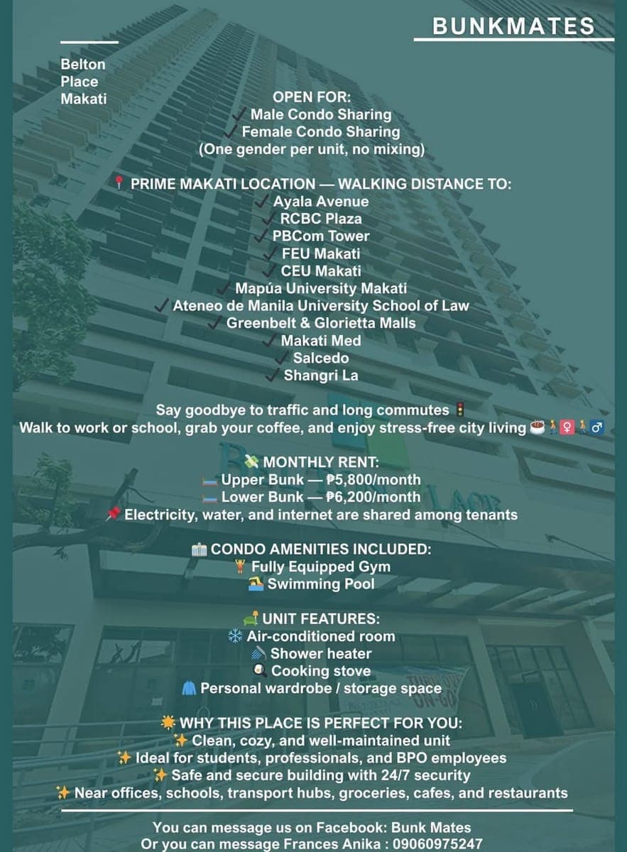 ✨ BED SPACE FOR RENT | MAKATI CITY 🏙️ - photo 2