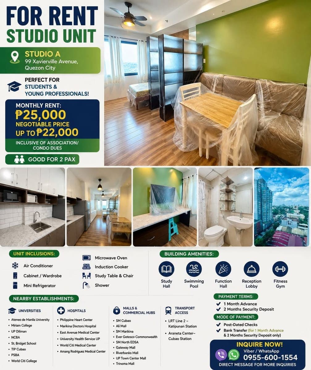 ANY ONE LOOKING FOR RENTAL UNIT I HAVE 3PAX 2PAX OR SOLO. PRICE NEGOTIABLE DIRECT MESSAGE ME VIBER WHATSAPP OR FB. - photo 1