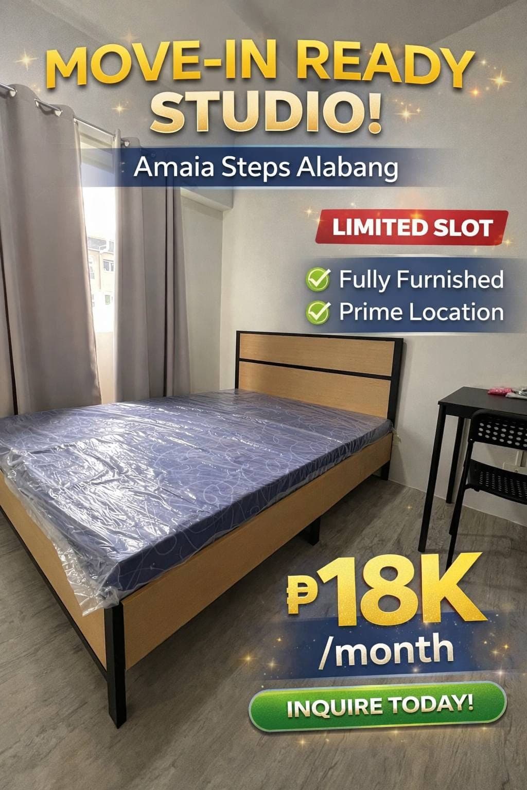 ✨ FOR RENT: Fully Furnished Studio Unit – Amaia Steps Alabang ✨ - photo 5