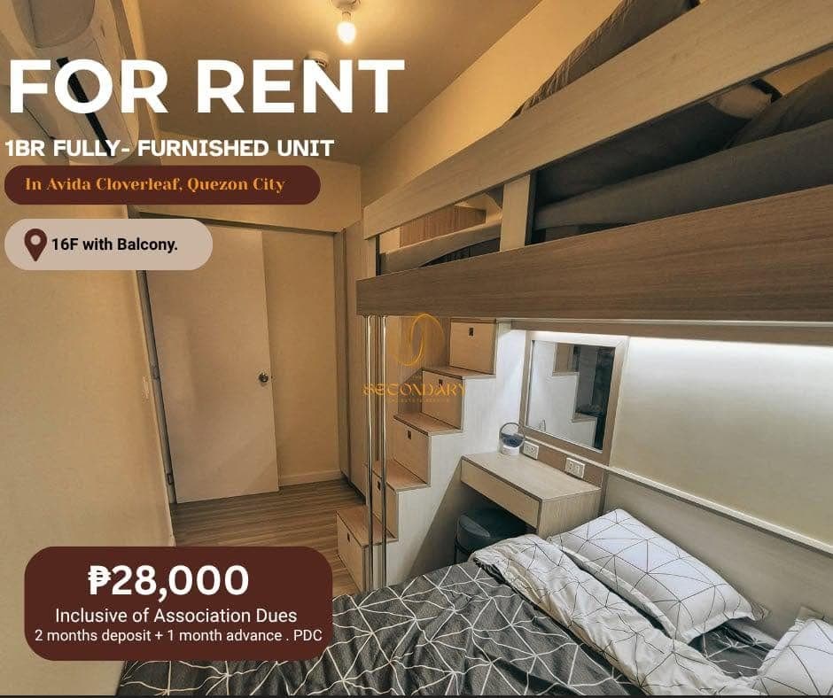 FOR RENT – 1BR Fully Furnished Condo in Avida Cloverleaf, Quezon City - photo 1