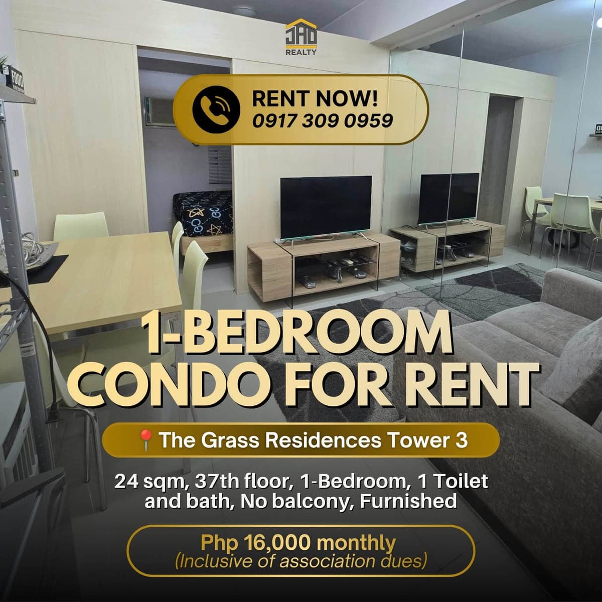 FOR RENT: 1-Bedroom Condo for Rent - photo 1
