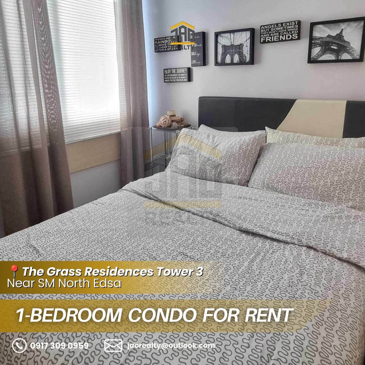 FOR LONG-TERM RENT ONLY! Grass Residences Tower 3 (Near SM North), 24 sqm, 37th floor, 1-Bedroom, 1... - photo 1