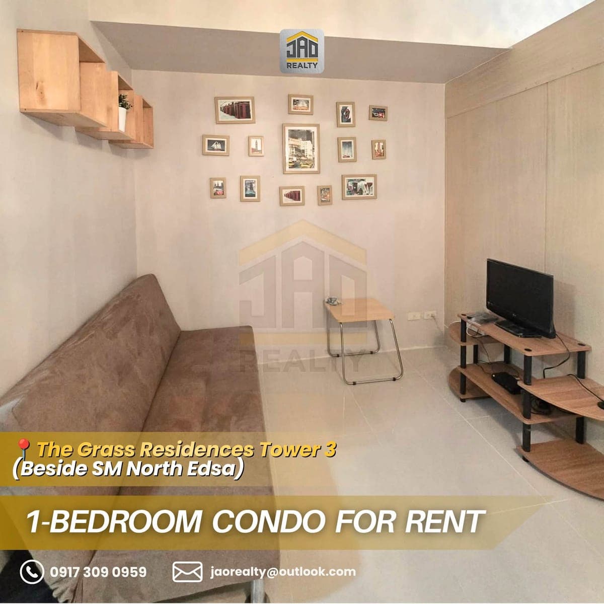 FOR LONG-TERM RENT ONLY! Grass Residences Tower 3 (Near SM North), Almost 25 sqm, 33rd floor, 1-Bedr... - photo 5