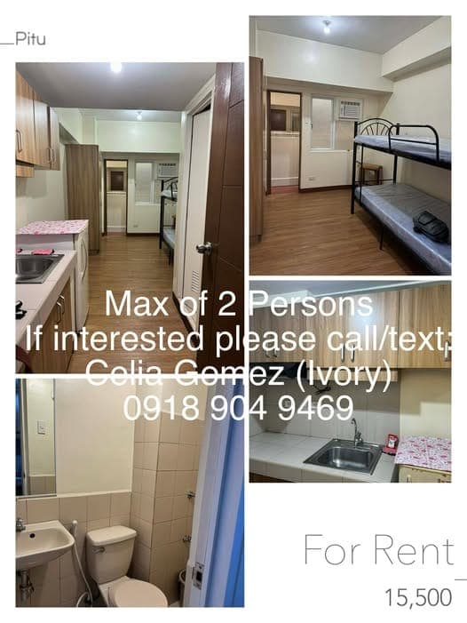 PTPA-Rental Fee: Php 15,500-21sqm (inclusive of monthly dues)