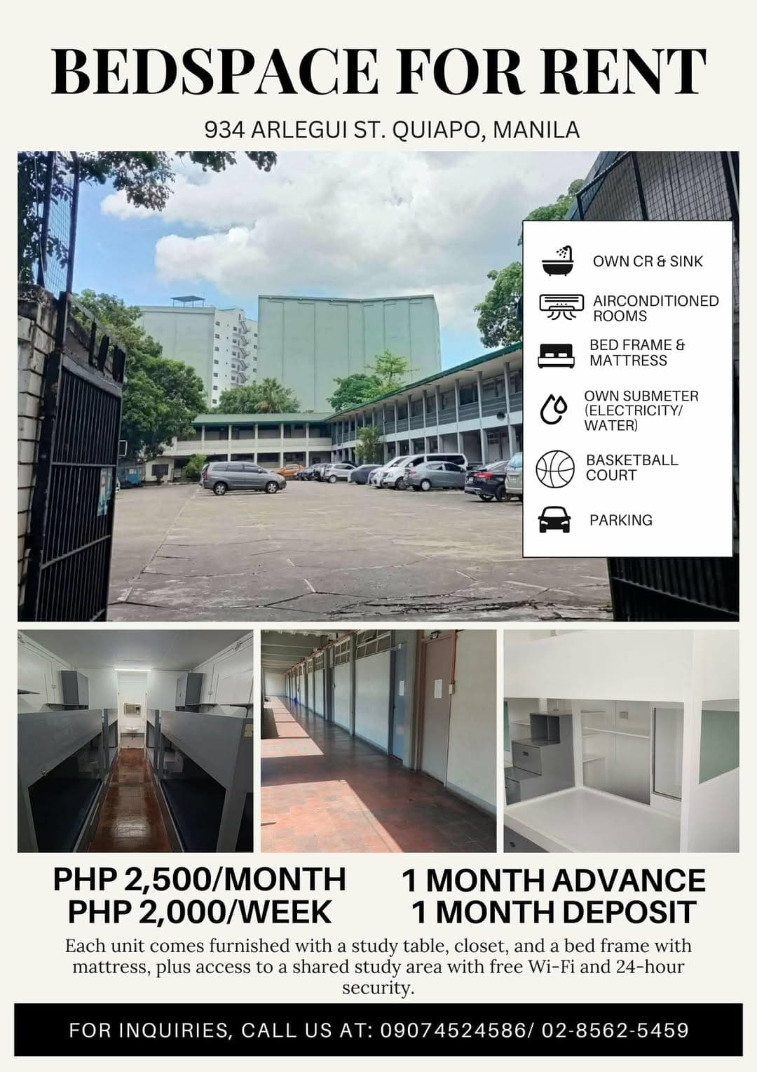 # 🏠 MALE & FEMALE BEDSPACE FOR RENT – QUIAPO, MANILA