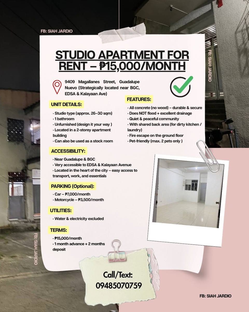 🏡 Studio Apartment for rent in Guadalupe Nuevo ✨ - photo 1