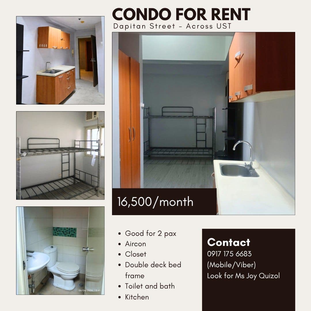 Condo Unit for Rent – Across University of Santo Tomas (UST), near FEU & UE - photo 1