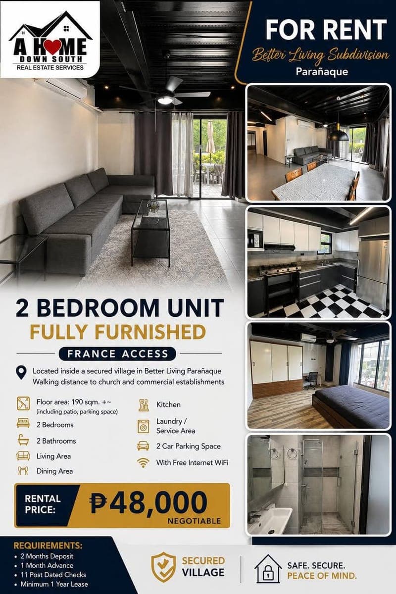 Better Living Subdivision Parañaque 2 Bedroom Unit For Rent (France Access) - photo 1