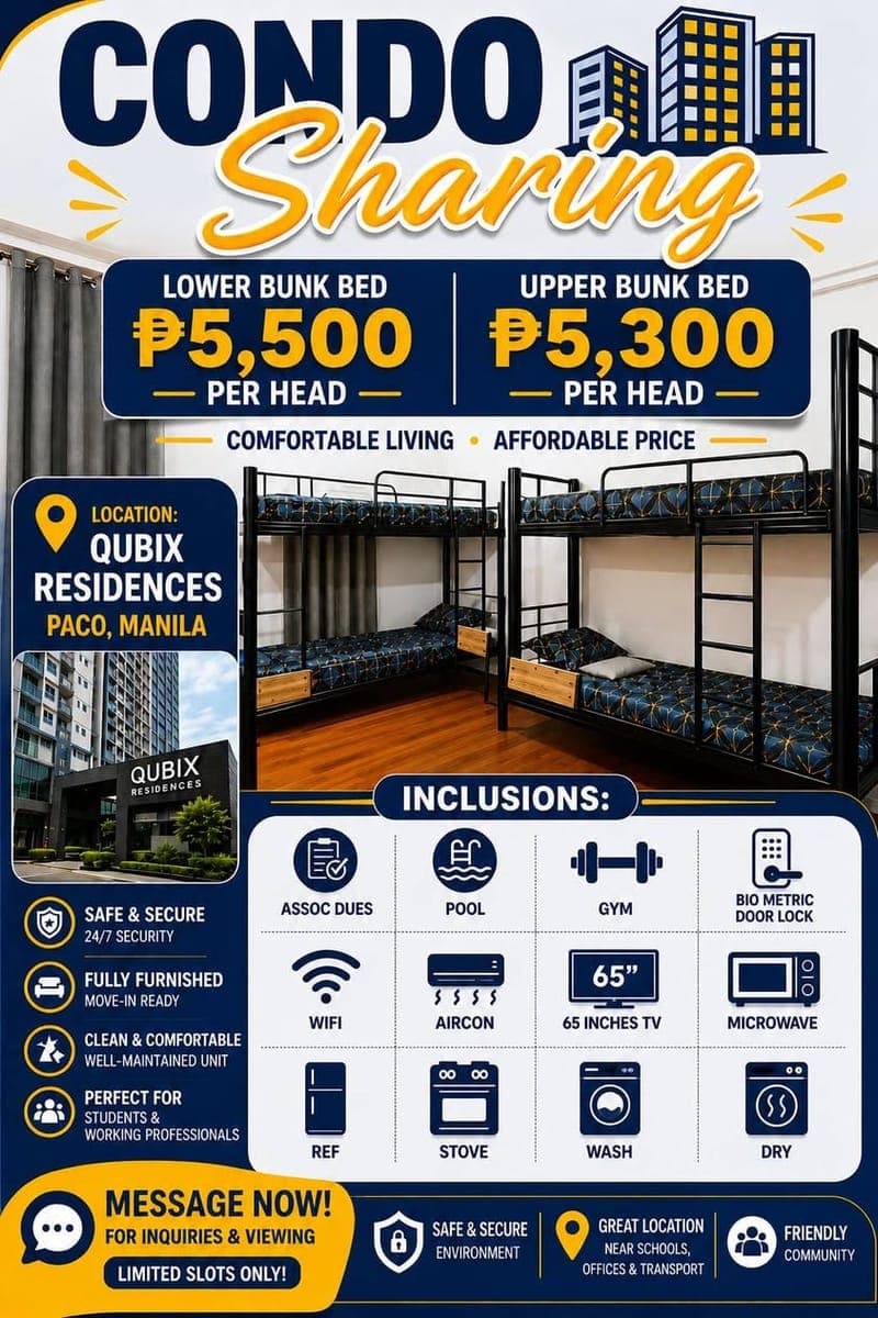 🏙️✨ CONDO SHARING AVAILABLE AT QUBIX RESIDENCES – PACO, MANILA ✨🏙️ - photo 2