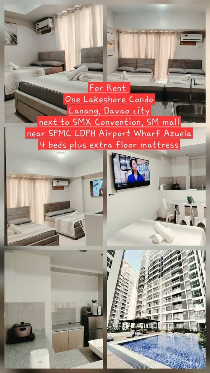 For Rent in One lakeshore Condo Lanang, Northpoint Camella Bajada, Diamond Heights Communal, Evissa... - photo 1