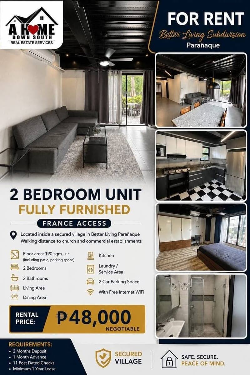 Better Living Subdivision Parañaque 2 Bedroom Unit For Rent (France Access) - photo 1