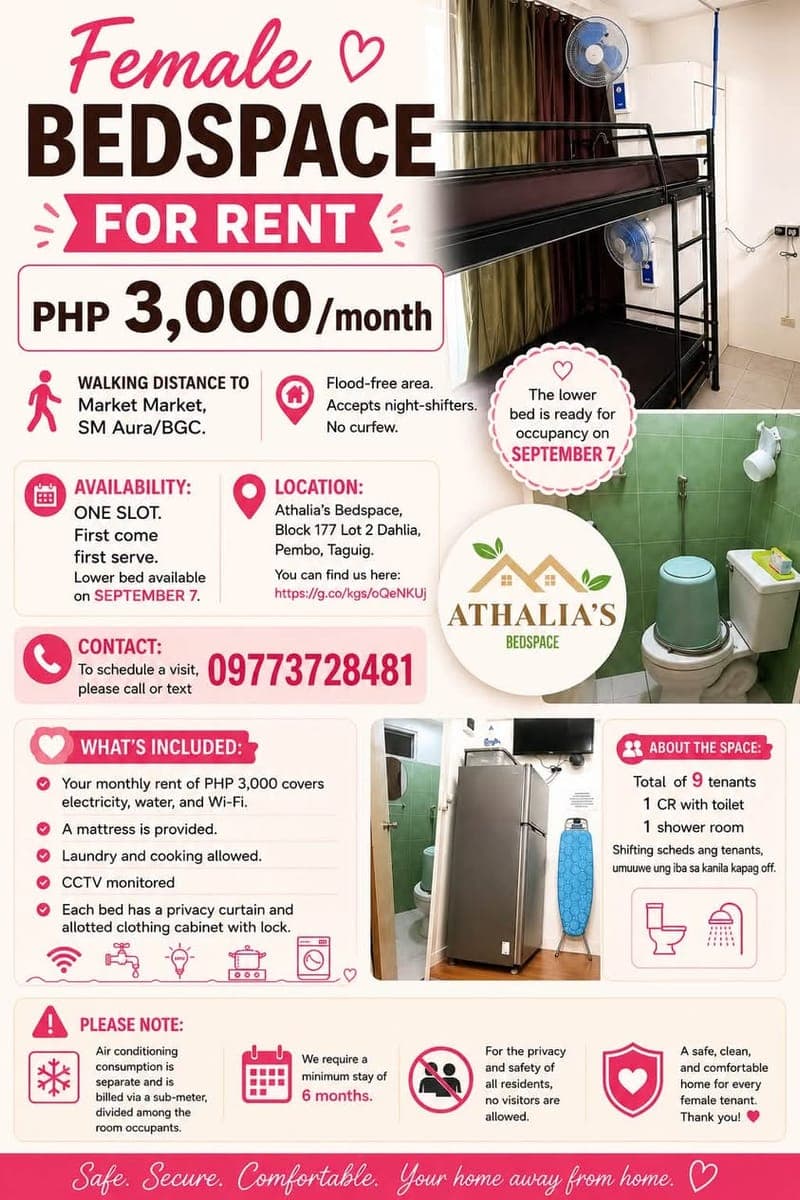FEMALE BEDSPACE FOR RENT - photo 2