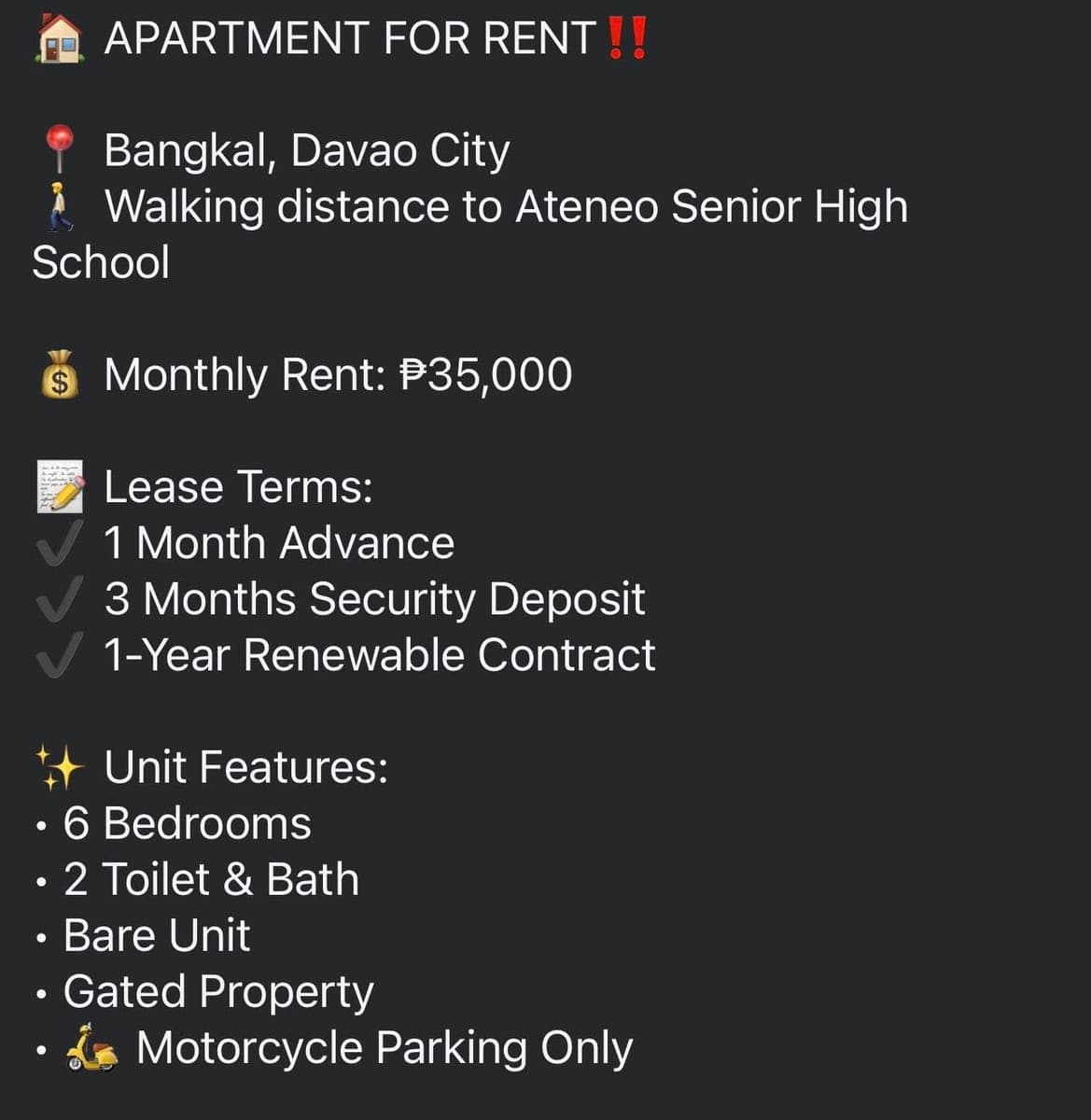 APARTMENT FOR RENT IN BANGKAL‼️ - photo 1