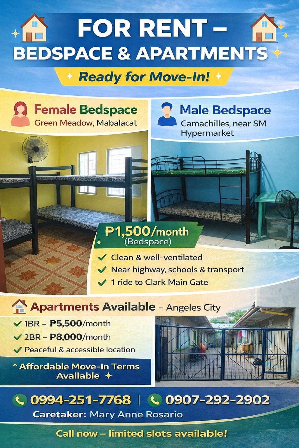 Bedspace available and apartment available near Clark maingate - photo 1