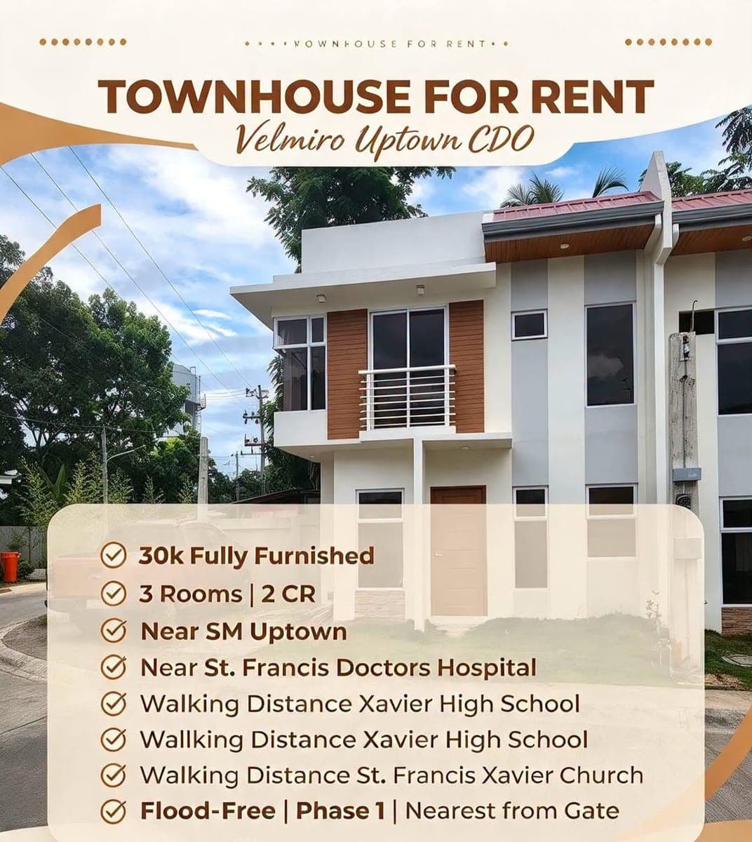 For rent Townhouse @ Velmiro Uptown CDO - photo 1