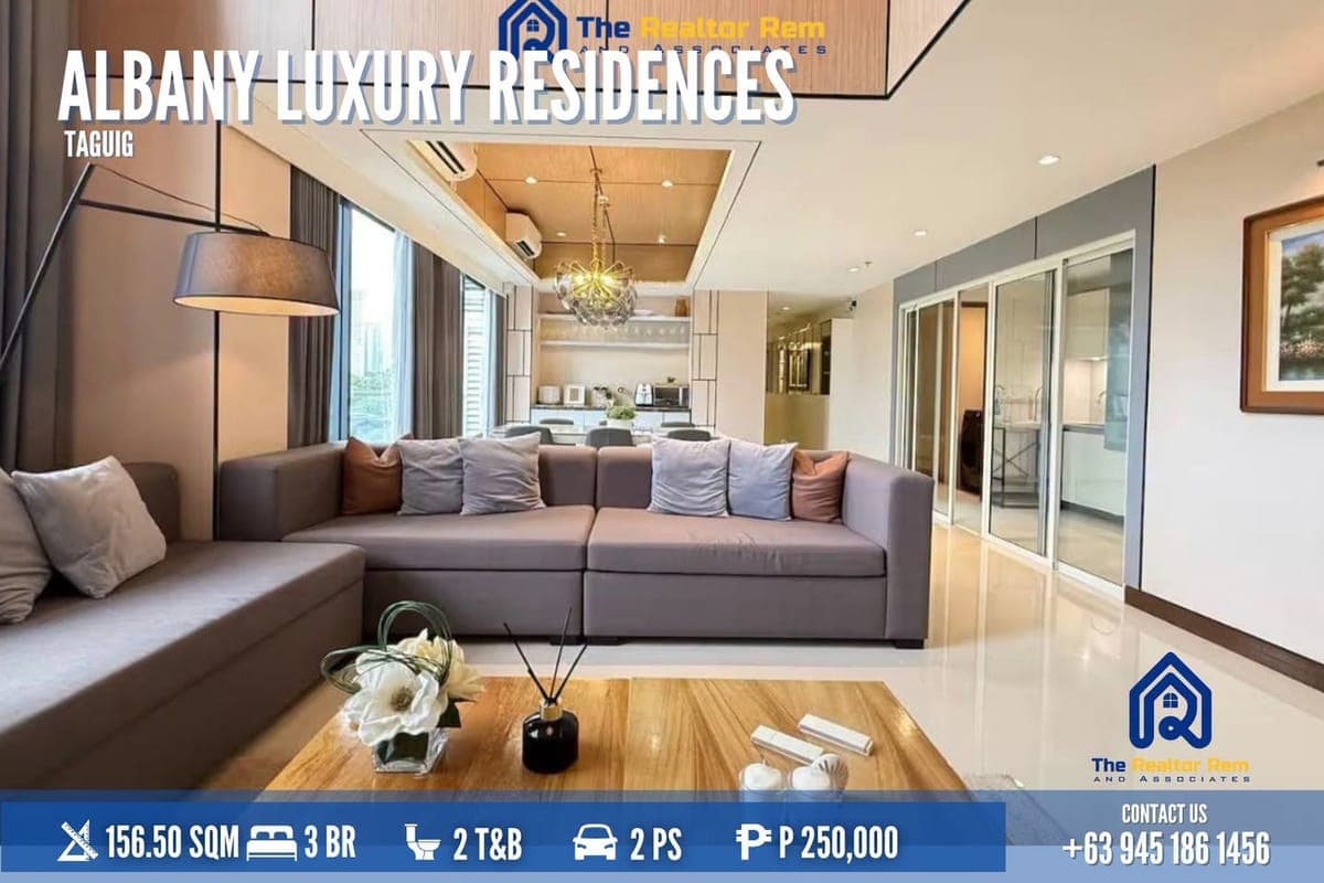 3 Bedroom with Balconies For Lease in Albany Luxury Residences, Mckinley West, Taguig City - photo 1