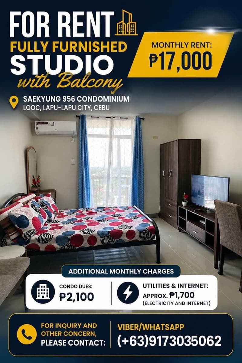 🏙️ FOR RENT | Fully Furnished Studio with Balcony - photo 1